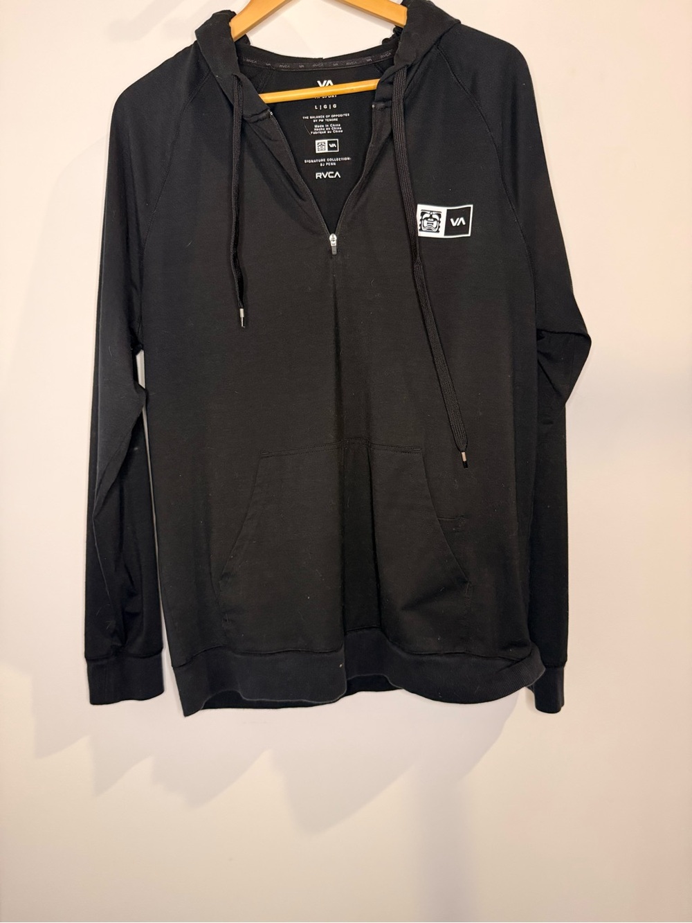 RVCA VA Sport BJ Penn Signature 1/4 Zip Pullover Training Hoodie Size Large - Picture 3 of 6